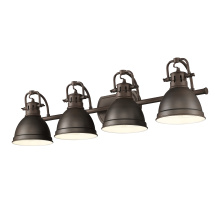 Golden 3602-BA4 RBZ-RBZ - Yep by Golden Lighting Duncan 4-light Vanity in Rubbed Bronze and Rubbed Bronze shade